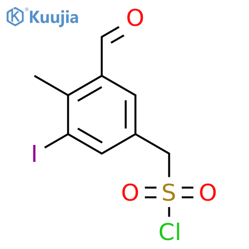 (3-Formyl-5-iodo-4-methylphenyl)methanesulfonyl chloride structure