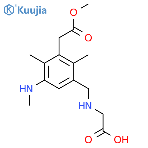 2-({[3-(2-Methoxy-2-oxoethyl)-2,4-dimethyl-5-(methylamino)phenyl]methyl}amino)acetic acid structure