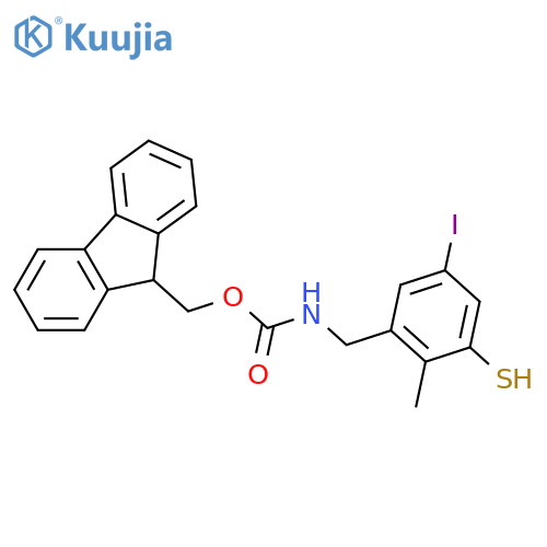 (9H-fluoren-9-yl)methyl N-(5-iodo-2-methyl-3-sulfanylphenyl)methylcarbamate structure