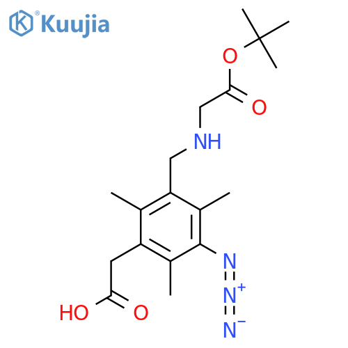 2-[3-Azido-5-({[2-(tert-butoxy)-2-oxoethyl]amino}methyl)-2,4,6-trimethylphenyl]acetic acid structure