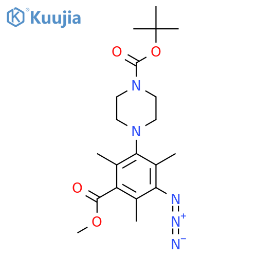 Tert-butyl 4-[3-azido-5-(methoxycarbonyl)-2,4,6-trimethylphenyl]piperazine-1-carboxylate structure