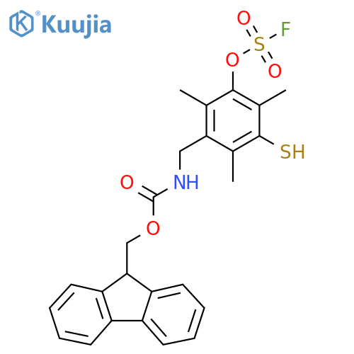 (9H-fluoren-9-yl)methyl N-({3-(fluorosulfonyl)oxy-2,4,6-trimethyl-5-sulfanylphenyl}methyl)carbamate structure