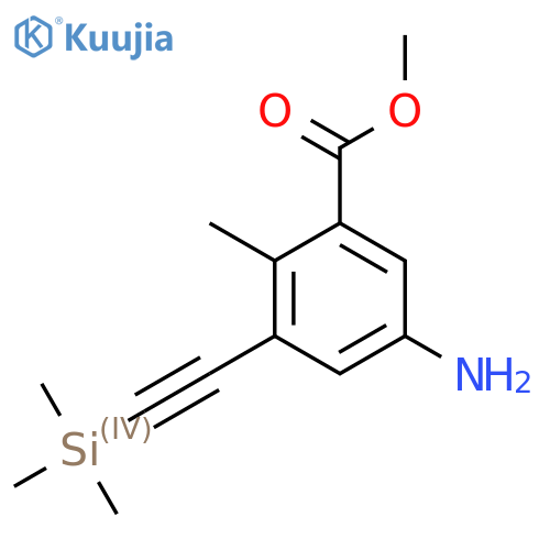 Methyl 5-amino-2-methyl-3-[2-(trimethylsilyl)ethynyl]benzoate structure