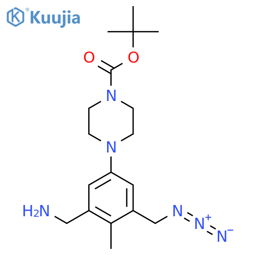 tert-butyl 4-3-(aminomethyl)-5-(azidomethyl)-4-methylphenylpiperazine-1-carboxylate structure