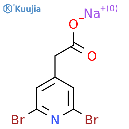 sodium 2-(2,6-dibromopyridin-4-yl)acetate structure