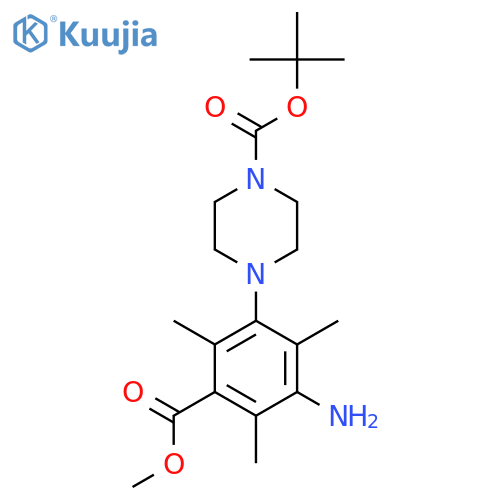 tert-butyl 4-3-amino-5-(methoxycarbonyl)-2,4,6-trimethylphenylpiperazine-1-carboxylate structure
