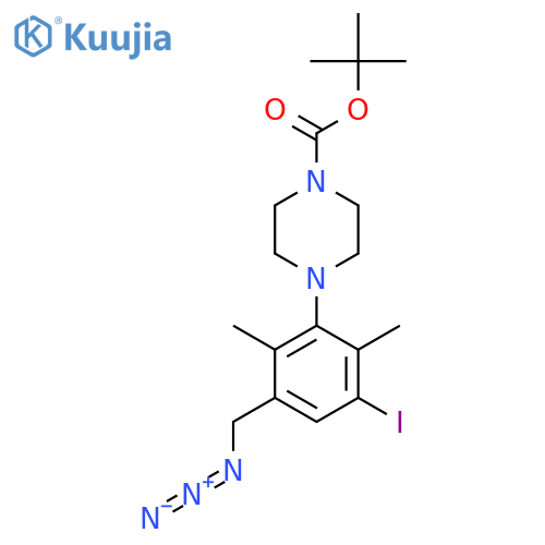 tert-butyl 4-3-(azidomethyl)-5-iodo-2,6-dimethylphenylpiperazine-1-carboxylate structure