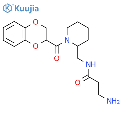 3-amino-N-{[1-(2,3-dihydro-1,4-benzodioxine-2-carbonyl)piperidin-2-yl]methyl}propanamide structure