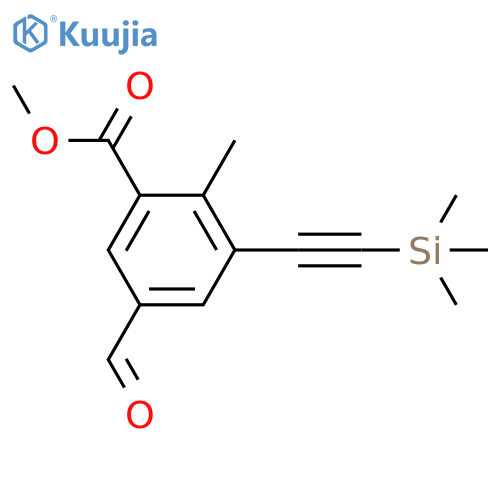 methyl 5-formyl-2-methyl-3-2-(trimethylsilyl)ethynylbenzoate structure