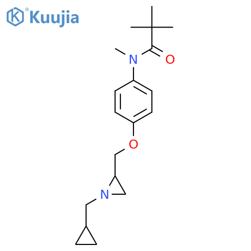 N-(4-{[1-(cyclopropylmethyl)aziridin-2-yl]methoxy}phenyl)-N,2,2-trimethylpropanamide structure