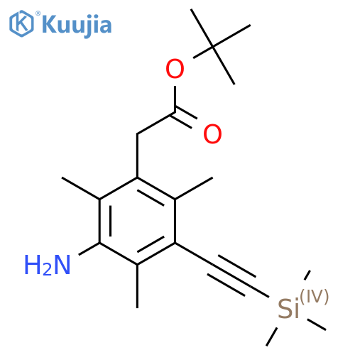 Tert-butyl 2-{3-amino-2,4,6-trimethyl-5-[2-(trimethylsilyl)ethynyl]phenyl}acetate structure
