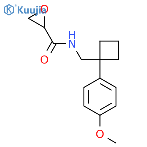 N-{1-(4-methoxyphenyl)cyclobutylmethyl}oxirane-2-carboxamide structure