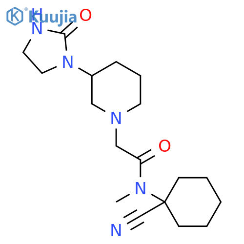 N-(1-cyanocyclohexyl)-N-methyl-2-[3-(2-oxoimidazolidin-1-yl)piperidin-1-yl]acetamide structure