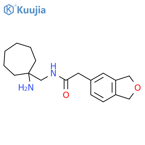 N-[(1-aminocycloheptyl)methyl]-2-(1,3-dihydro-2-benzofuran-5-yl)acetamide structure