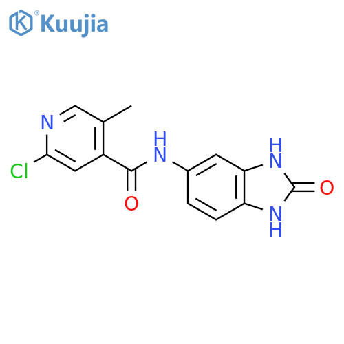 2-Chloro-5-methyl-N-(2-oxo-1,3-dihydrobenzimidazol-5-yl)pyridine-4-carboxamide structure