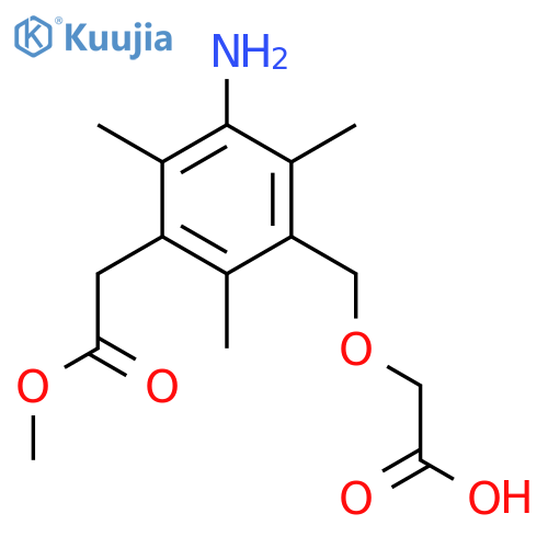 2-{[3-Amino-5-(2-methoxy-2-oxoethyl)-2,4,6-trimethylphenyl]methoxy}acetic acid structure
