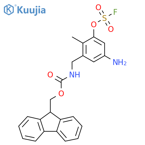 (9H-fluoren-9-yl)methyl N-({5-amino-3-[(fluorosulfonyl)oxy]-2-methylphenyl}methyl)carbamate structure