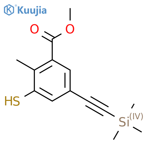 methyl 2-methyl-3-sulfanyl-5-2-(trimethylsilyl)ethynylbenzoate structure