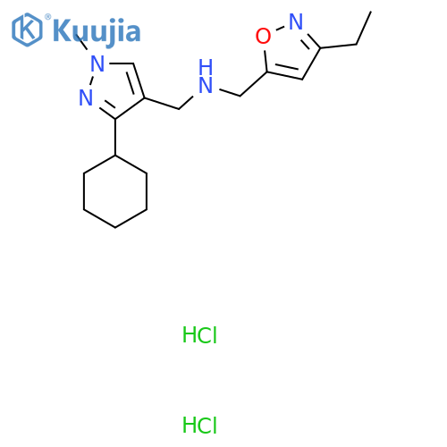 (3-cyclohexyl-1-methyl-1H-pyrazol-4-yl)methyl(3-ethyl-1,2-oxazol-5-yl)methylamine dihydrochloride structure