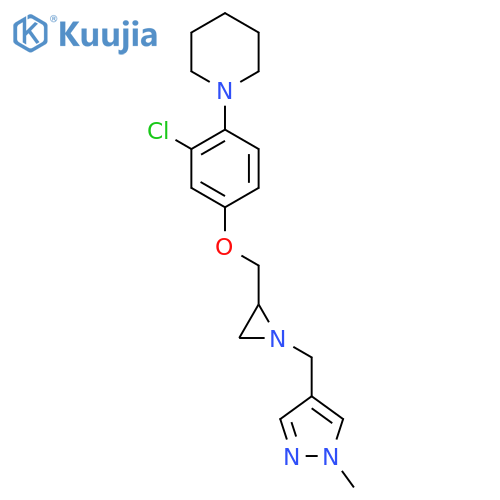 1-[2-Chloro-4-[[1-[(1-methylpyrazol-4-yl)methyl]aziridin-2-yl]methoxy]phenyl]piperidine structure