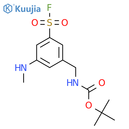 tert-butyl N-{[3-(fluorosulfonyl)-5-(methylamino)phenyl]methyl}carbamate structure