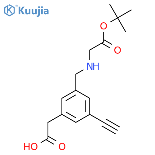2-3-({2-(tert-butoxy)-2-oxoethylamino}methyl)-5-ethynylphenylacetic acid structure