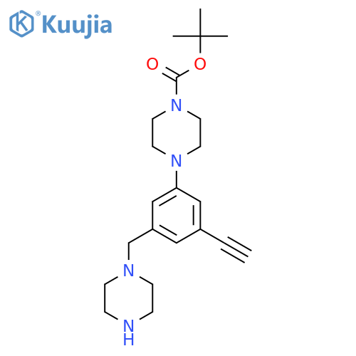 Tert-butyl 4-{3-ethynyl-5-[(piperazin-1-yl)methyl]phenyl}piperazine-1-carboxylate structure