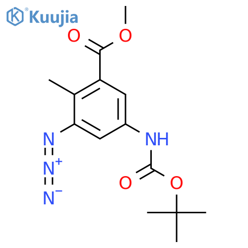 Methyl 3-azido-5-{[(tert-butoxy)carbonyl]amino}-2-methylbenzoate structure