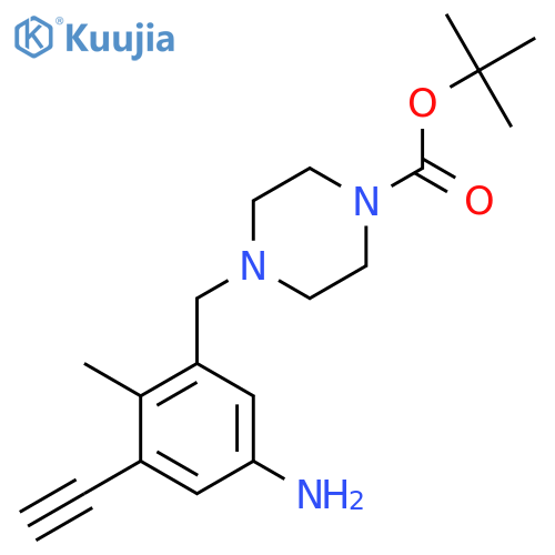 tert-butyl 4-(5-amino-3-ethynyl-2-methylphenyl)methylpiperazine-1-carboxylate structure