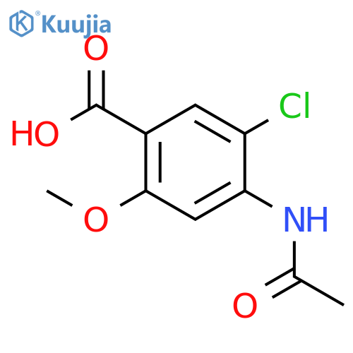 5-chloro-4-acetamido-2-methoxybenzoic acid structure