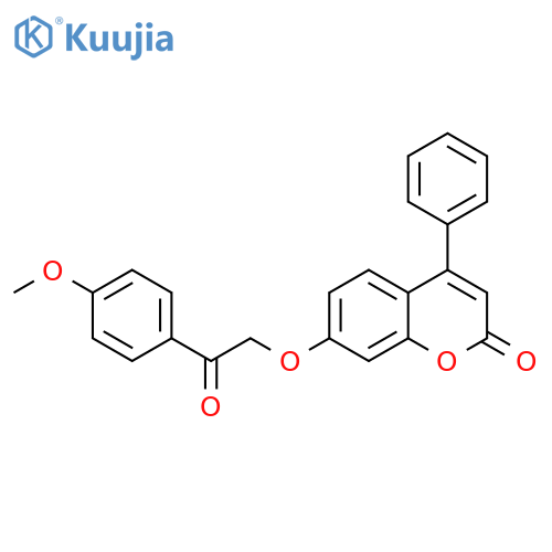 7-[2-(4-methoxyphenyl)-2-oxoethoxy]-4-phenylchromen-2-one structure