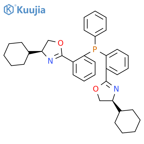 (4S,4'S)-2,2'-((Phenylphosphanediyl)bis(2,1-phenylene))bis(4-cyclohexyl-4,5-dihydrooxazole) structure