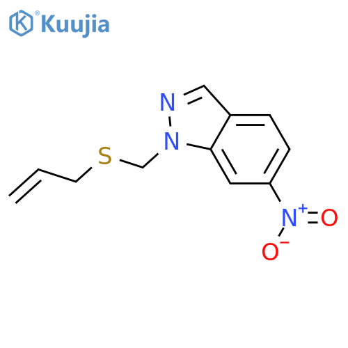1H-Indazole,6-nitro-1-[(2-propen-1-ylthio)methyl]- structure