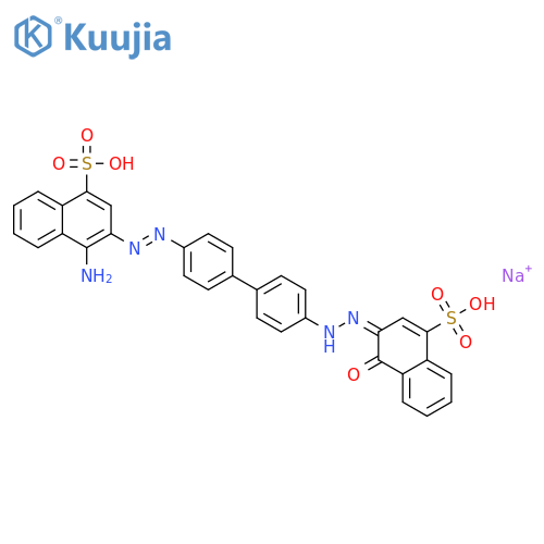 1-Naphthalenesulfonicacid,4-amino-3-[2-[4'-[2-(1-hydroxy-4-sulfo-2-naphthalenyl)diazenyl][1,1'-biphenyl]-4-yl]diazenyl]-,sodium salt (1:2) structure