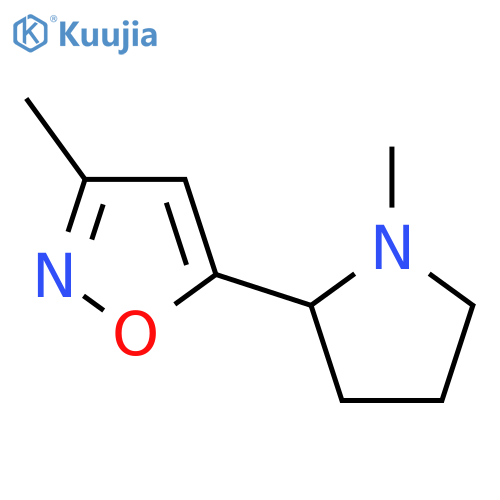 Isoxazole, 3-methyl-5-(1-methyl-2-pyrrolidinyl)- (9CI) structure