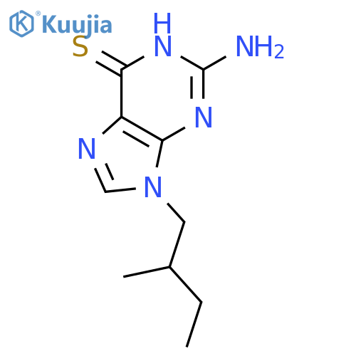6H-Purine-6-thione,2-amino-1,9-dihydro-9-(2-methylbutyl)- structure