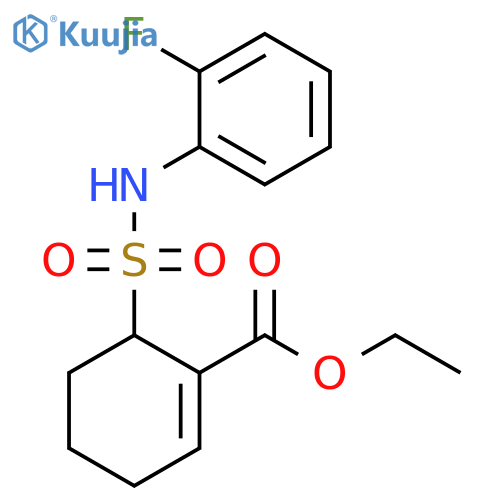 1-Cyclohexene-1-carboxylic acid, 6-[[(2-fluorophenyl)amino]sulfonyl]-,ethyl ester structure