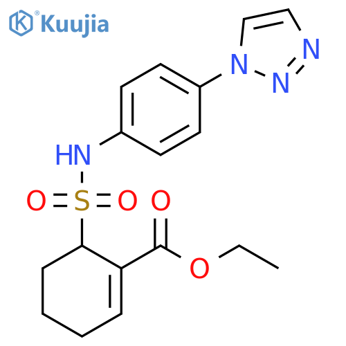 1-Cyclohexene-1-carboxylic acid,6-[[[4-(1H-1,2,3-triazol-1-yl)phenyl]amino]sulfonyl]-, ethyl ester structure