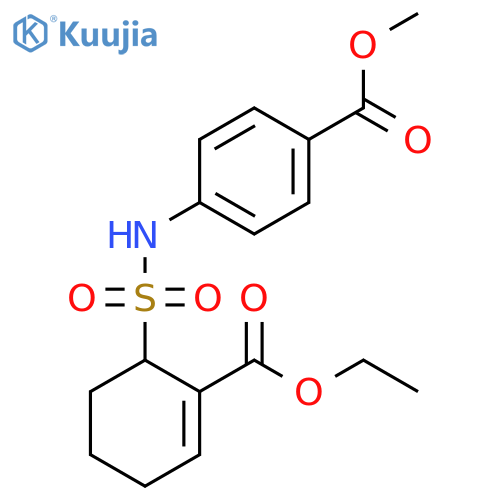 Benzoic acid, 4-[[[2-(ethoxycarbonyl)-2-cyclohexen-1-yl]sulfonyl]amino]-,methyl ester structure