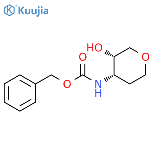 (3S,4S)-(3-Hydroxy-tetrahydro-pyran-4-yl)-carbamic acid benzyl ester structure