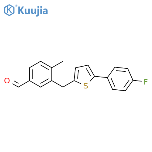 Benzaldehyde, 3-[[5-(4-fluorophenyl)-2-thienyl]methyl]-4-methyl- structure