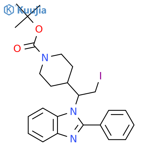 tert-butyl 4-(2-iodo-1-(2-phenyl-1H-benzo[d]imidazol-1-yl)ethyl)piperidine-1-carboxylate structure