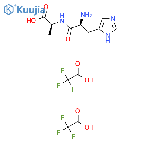 (2S)-2-(2S)-2-amino-3-(1H-imidazol-4-yl)propanamidopropanoic acid, bis(trifluoroacetic acid) structure