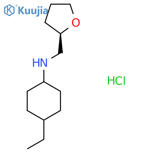 4-ethyl-N-{(2R)-oxolan-2-ylmethyl}cyclohexan-1-amine hydrochloride structure