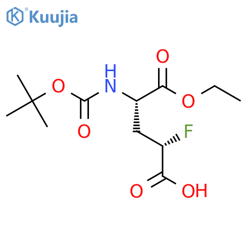 (2S,4S)-5-Ethoxy-2-fluoro-4-[(2-methylpropan-2-yl)oxycarbonylamino]-5-oxopentanoic acid structure
