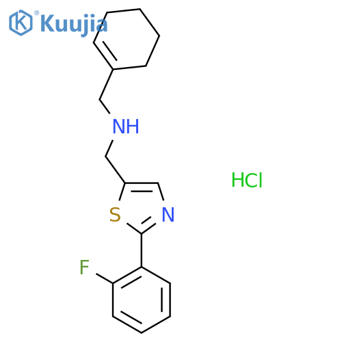(cyclohex-1-en-1-yl)methyl({2-(2-fluorophenyl)-1,3-thiazol-5-ylmethyl})amine hydrochloride structure