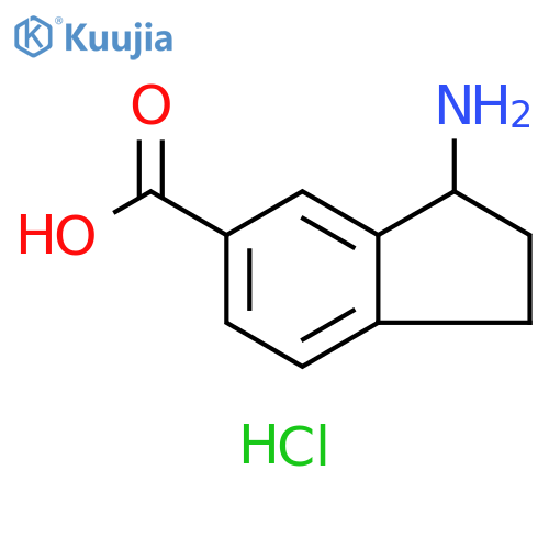 3-amino-2,3-dihydro-1H-indene-5-carboxylic acid hydrochloride structure