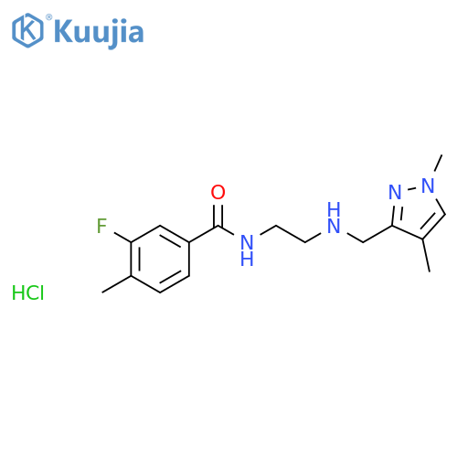N-(2-{(1,4-dimethyl-1H-pyrazol-3-yl)methylamino}ethyl)-3-fluoro-4-methylbenzamide hydrochloride structure