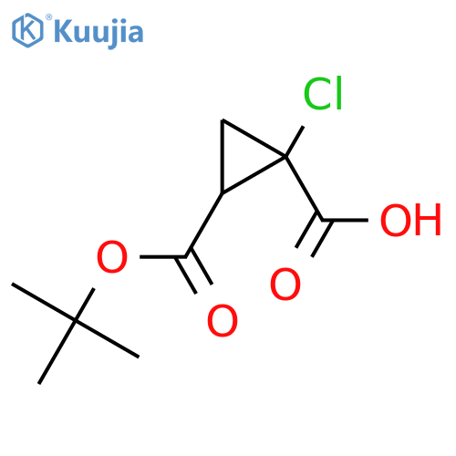 2-(tert-butoxy)carbonyl-1-chlorocyclopropane-1-carboxylic acid, Mixture of diastereomers structure
