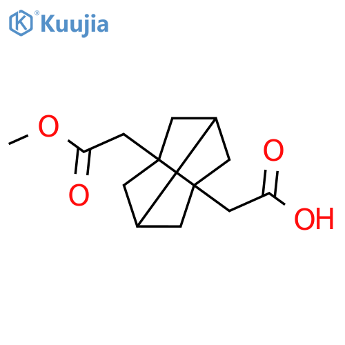 2-5-(2-methoxy-2-oxoethyl)tricyclo3.3.0.0,3,7octan-1-ylacetic acid structure